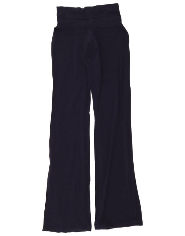 Fila Dame Flare Træningsdragt Bukser UK 10 Small Navy Blue Bomuld