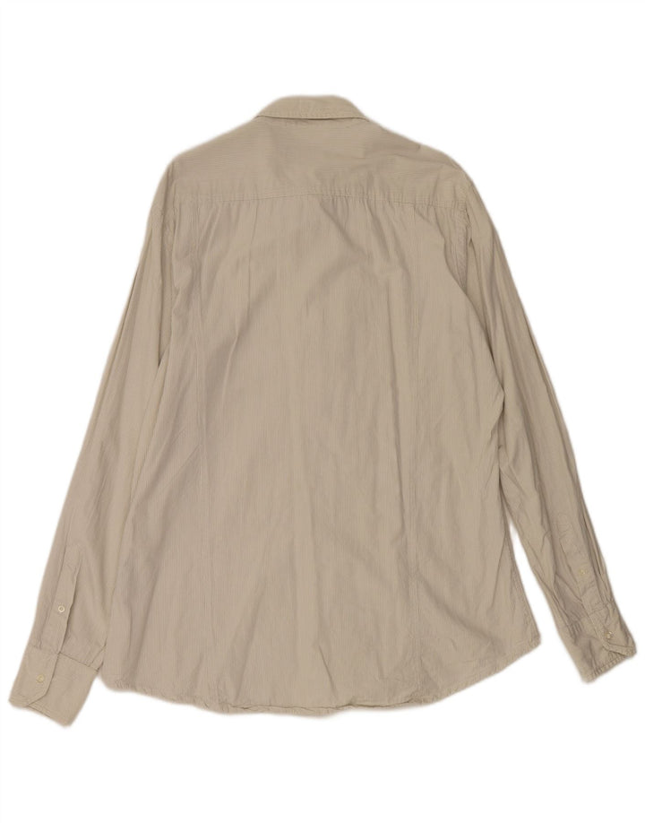 Kappa herreskjorte 2XL beige nålestribet bomuld