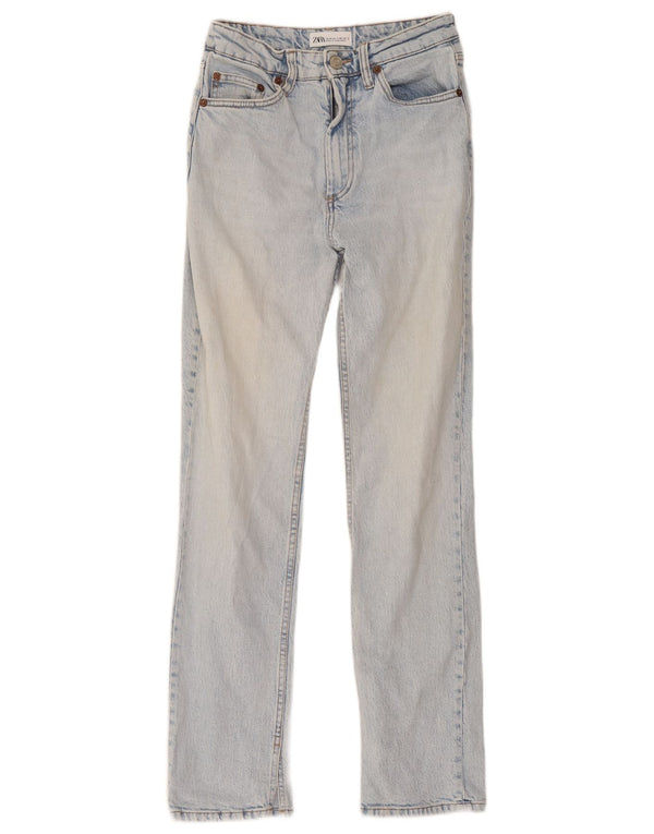 Zara Dame Straight Jeans EU 36 XS W26 L30 Blå