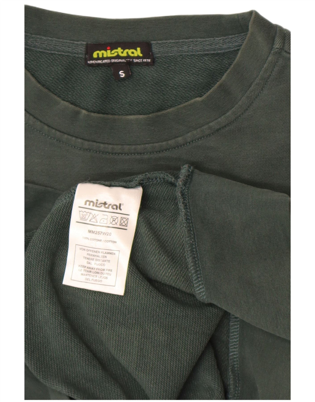 Mistral Herre Grafisk Sweatshirt Jumper Lille Grøn Bomuld
