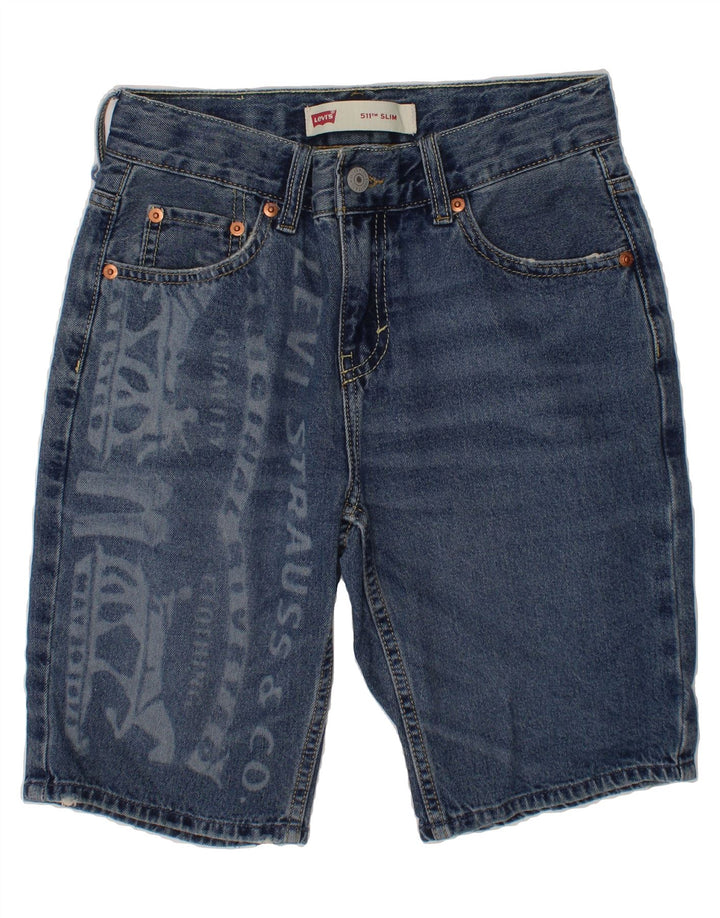 LEVI'S Boys 511 Graphic Slim Denim Shorts 13-14 Years W28 Blue Vintage Levi's and Second-Hand Levi's from Messina Hembry 