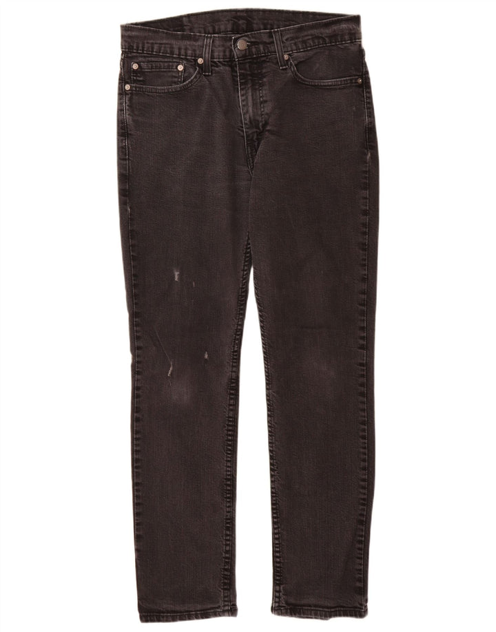 Levi's Herre 511 Distressed Slim Jeans W34 L32 Sort bomuld
