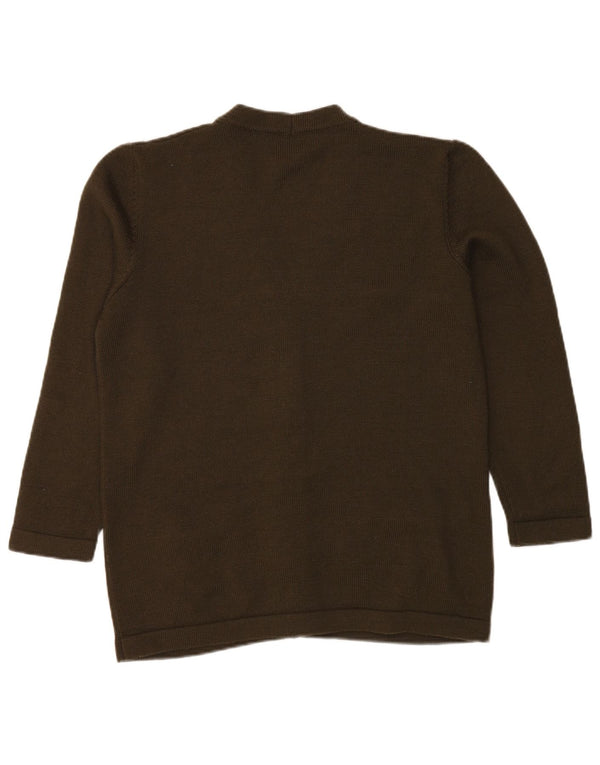 LUISA SPAGNOLI Womens Cardigan Sweater UK 18 XL Khaki Wool