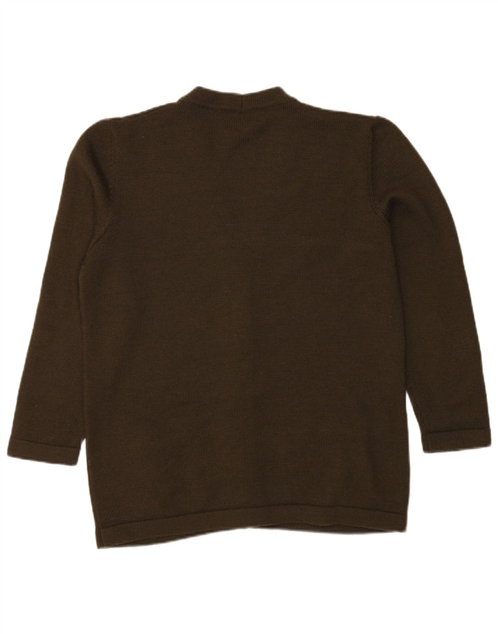 LUISA SPAGNOLI Dame cardigan sweater UK 18 XL Khaki Wool