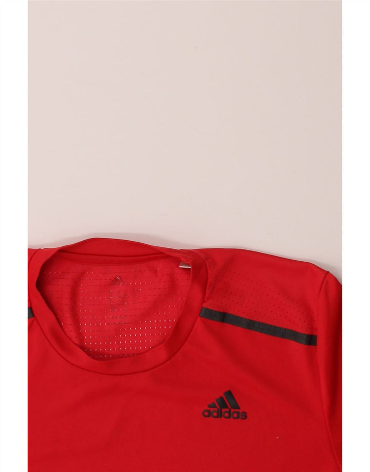 ADIDAS Mens Climacool T-Shirt Top Medium Red Polyester Vintage Adidas and Second-Hand Adidas from Messina Hembry 