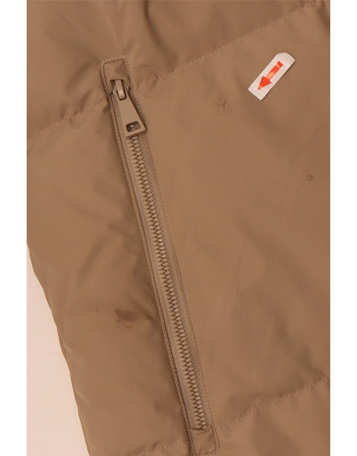 Massimo Dutti Dame Hætte Oversized Polstret Jakke UK 6 XS Beige Polyester