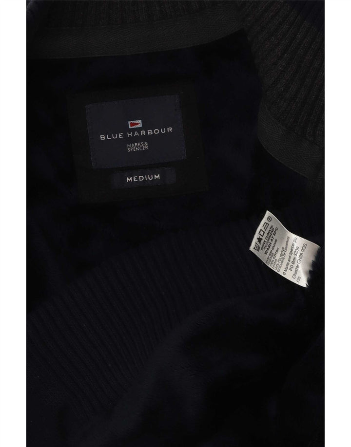 Marks & Spencer Herre Blue Harbor Cardigan Sweater Medium Navy Bomuld