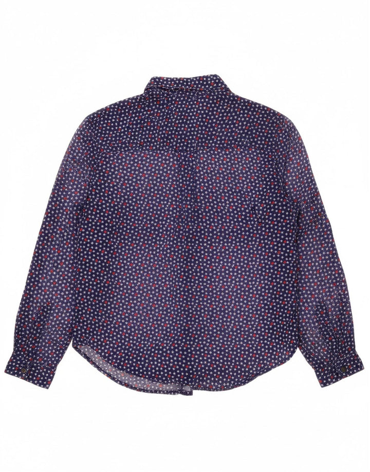 TOMMY HILFIGER Womens Oversized Shirt Blouse UK 10 Small Blue Floral
