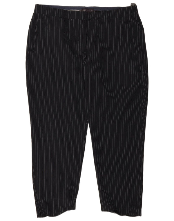 Marks & Spencer Chinobukser til kvinder UK 20 2XL W38 L27 Marineblå stribet