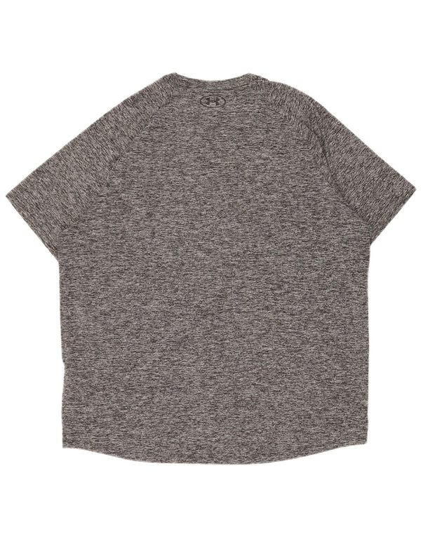 Under Armour Herre Heat Gear T-Shirt Top XL Grå Flecked Polyester