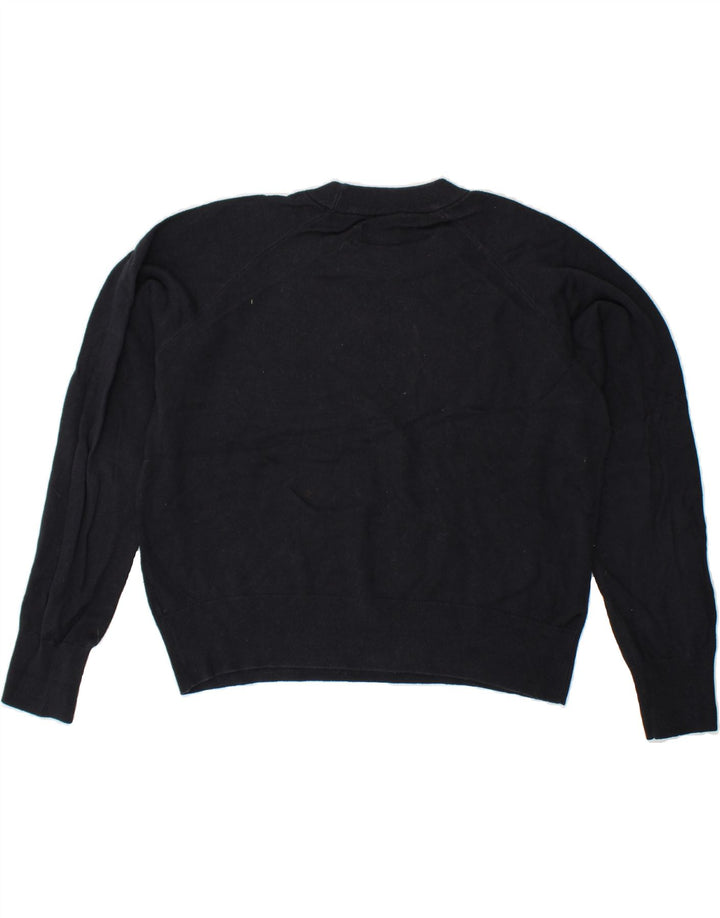JACK WILLS Womens Crew Neck Jumper Sweater UK 14 Medium Navy Blue Cotton Vintage Jack Wills and Second-Hand Jack Wills from Messina Hembry 