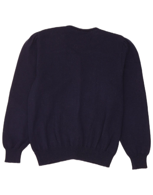 Vintage dame cardigan sweater UK 14 Medium Navy Blue
