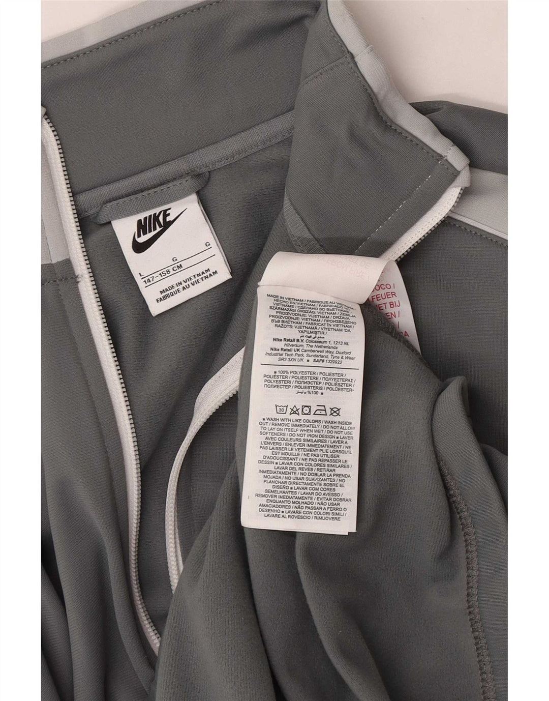 Nike Træningsdragt Topjakke til drenge 12-13 år Stor Grå Colourblock Polyester