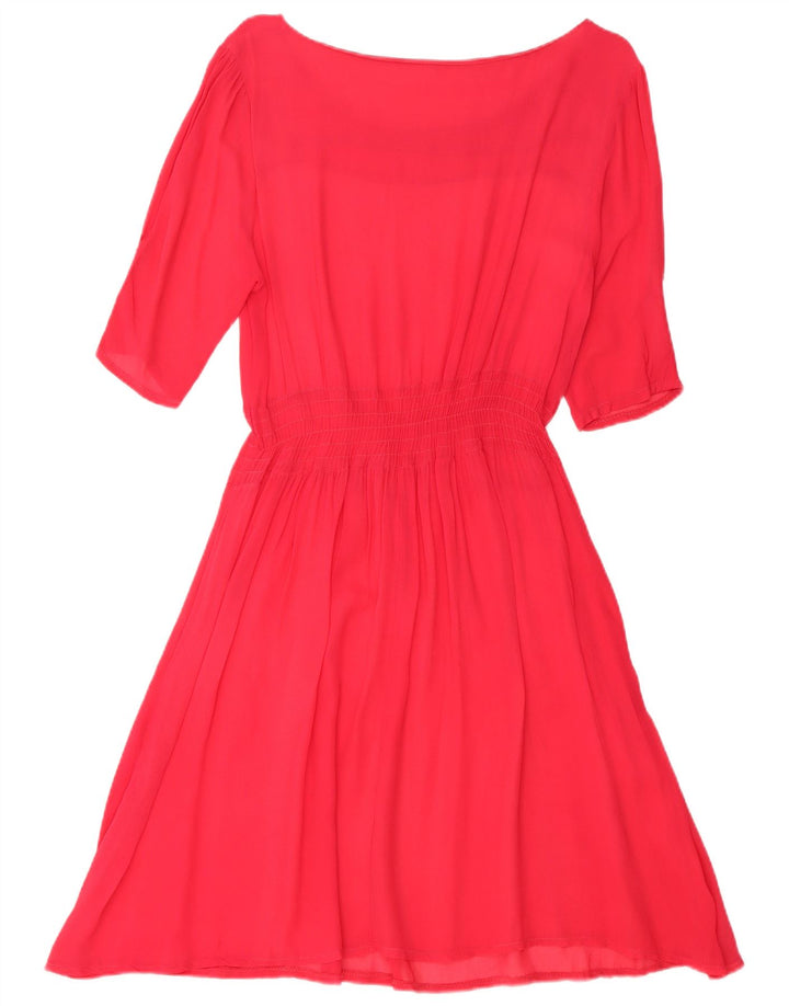 VINTAGE Dame A-Line Kjole UK 14 Large Pink