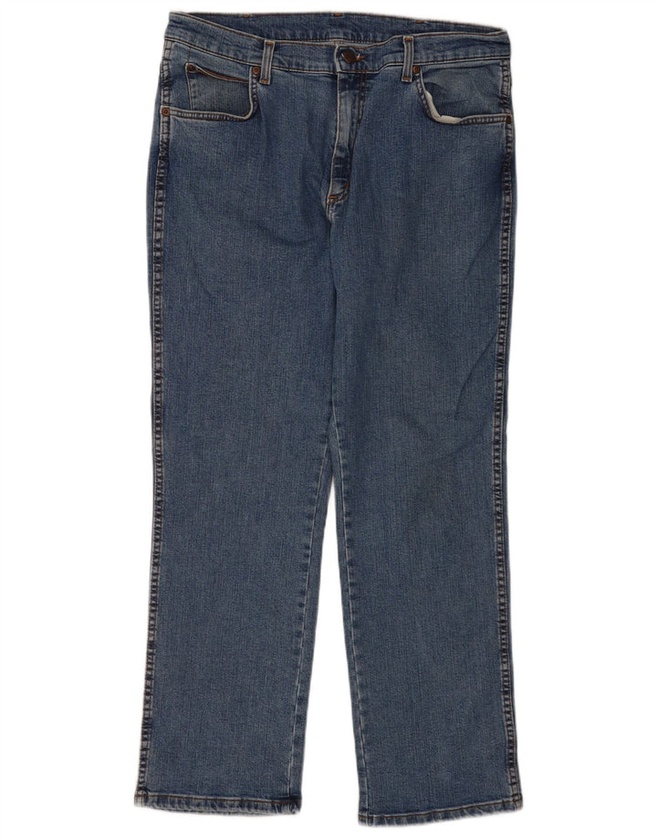 Wrangler Herre Texas Stretch Straight Jeans W36 L30 Blå Bomuld