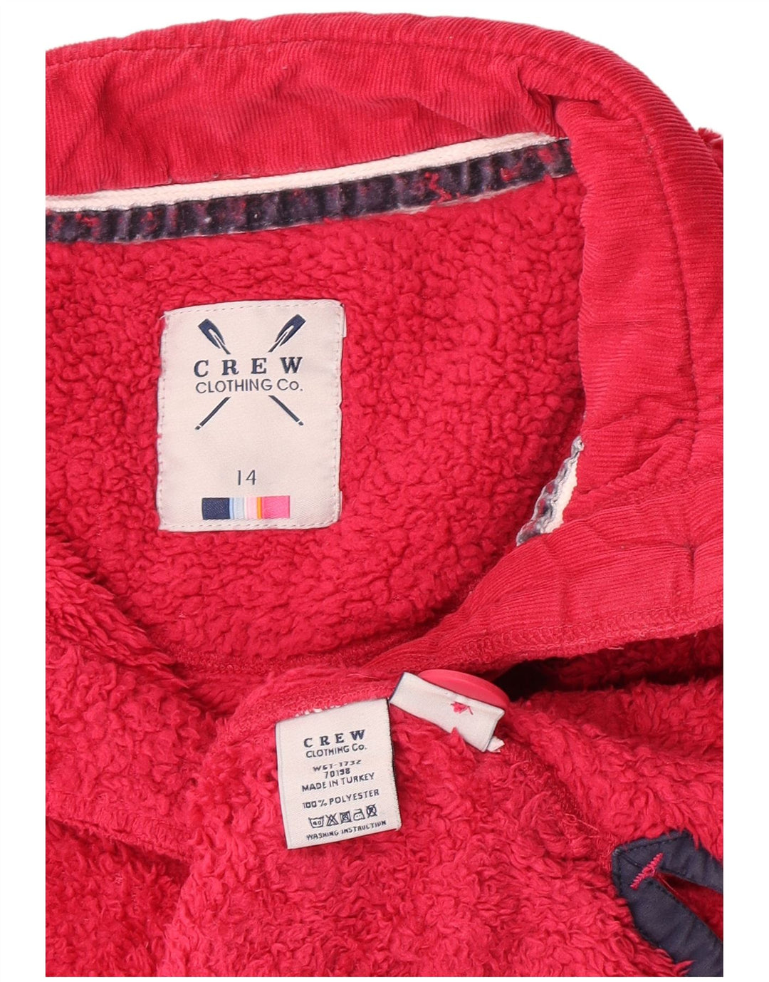 Besætningstøj Dame Button Neck Fleece Jumper UK 14 Large Pink Polyester