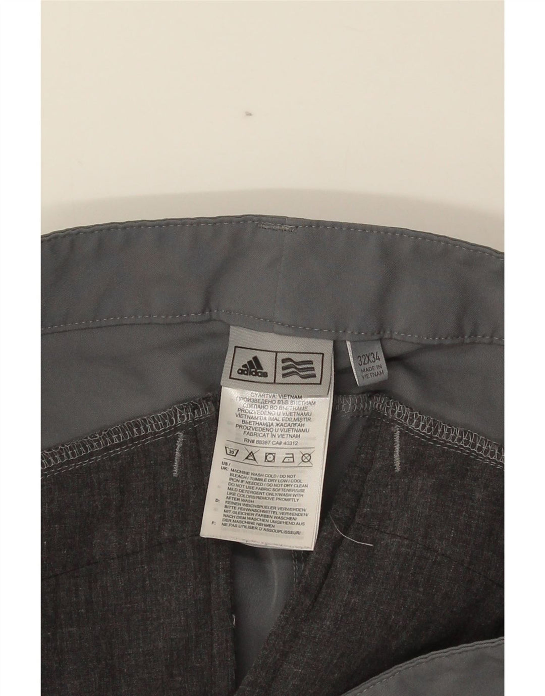 Adidas Herre Skinny Chino Bukser W32 L34 Grå Polyester
