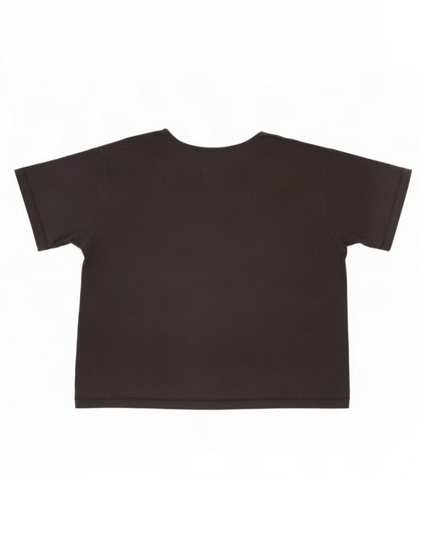 Champion Womens Crop Grafisk T-Shirt Top UK 14 Medium Sort
