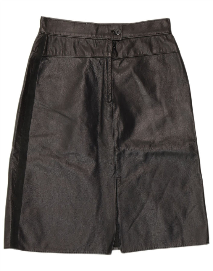 VINTAGE lædernederdel til kvinder W26 Lille sort