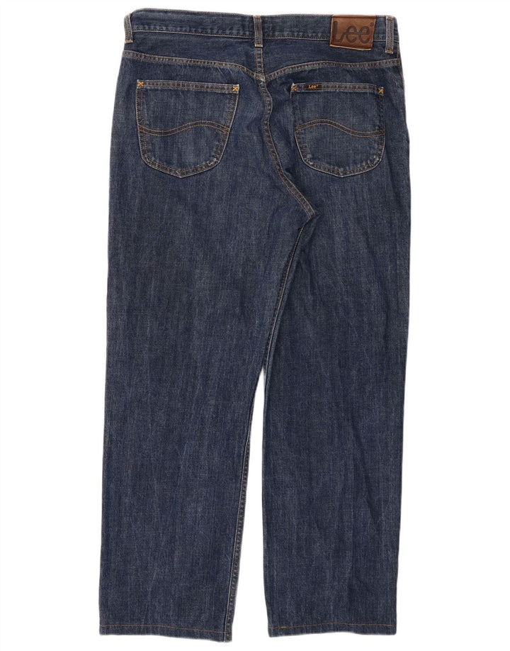 Lee Mens Brooklyn Straight Jeans W36 L28 Marineblå Bomuld