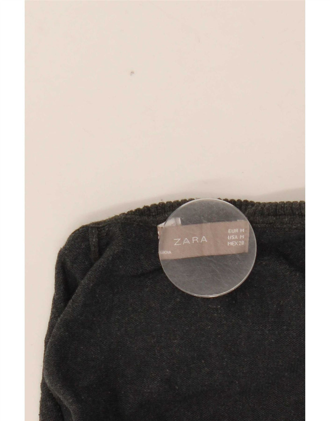Zara Dame Crop Roll Neck Jumper Sweater UK 12 Medium Grey Bomuld