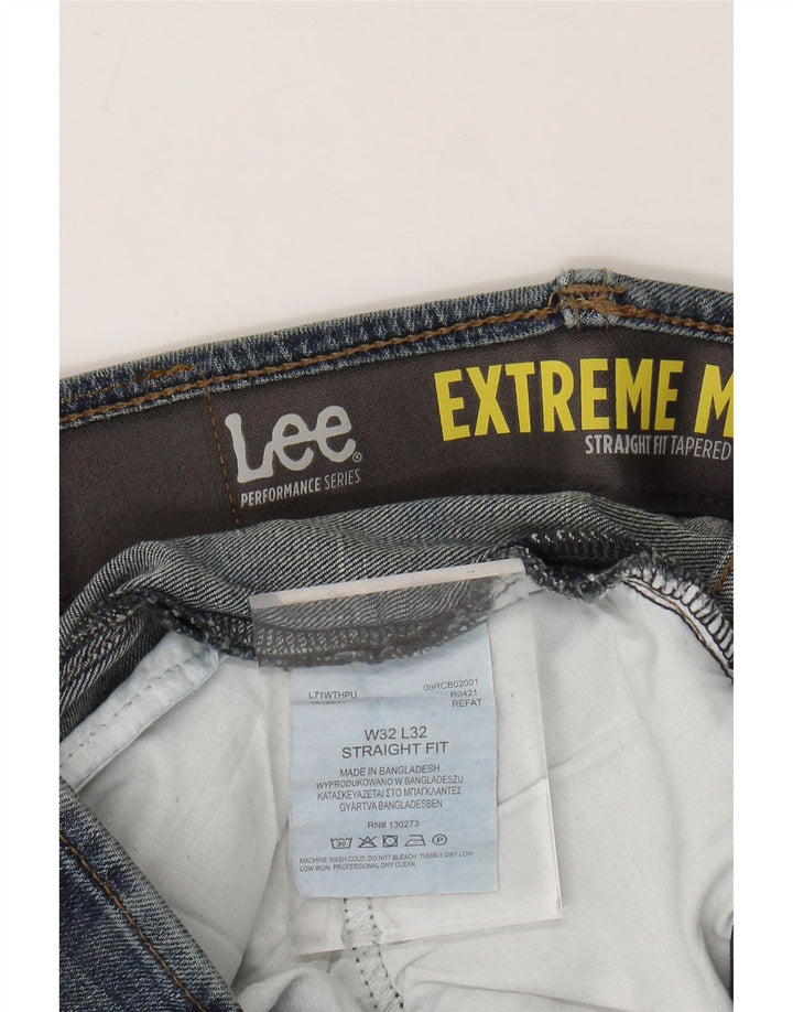 LEE Dame Extreme Motion Straight Tapered Jeans W32 L32 Blå Bomuld
