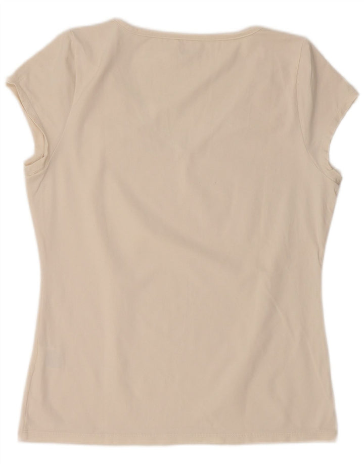 FILA Dame T-Shirt Top UK 16 Large Off White Nylon