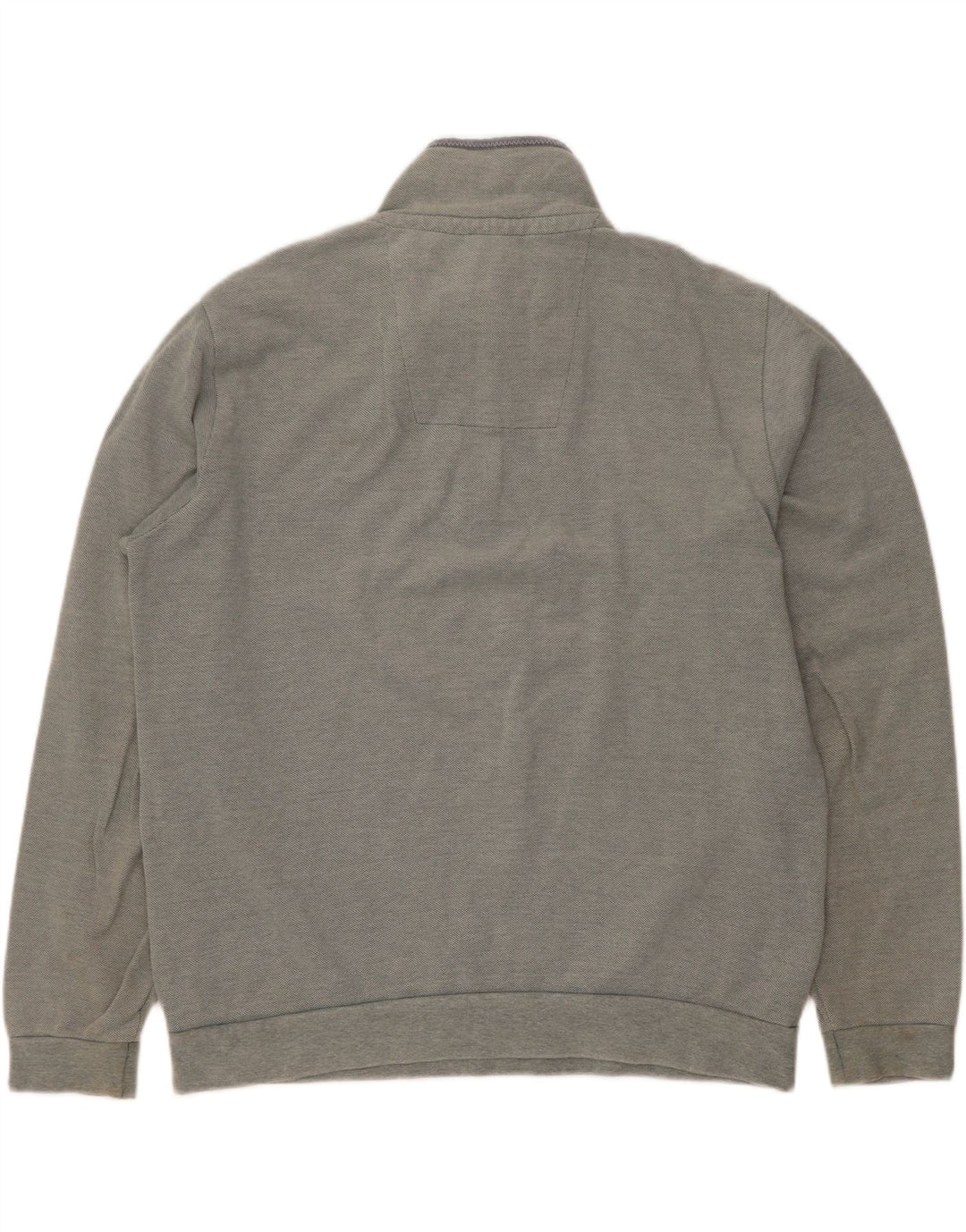 Besætningstøj Herre Zip Neck Sweatshirt Jumper Stor Grå Bomuld