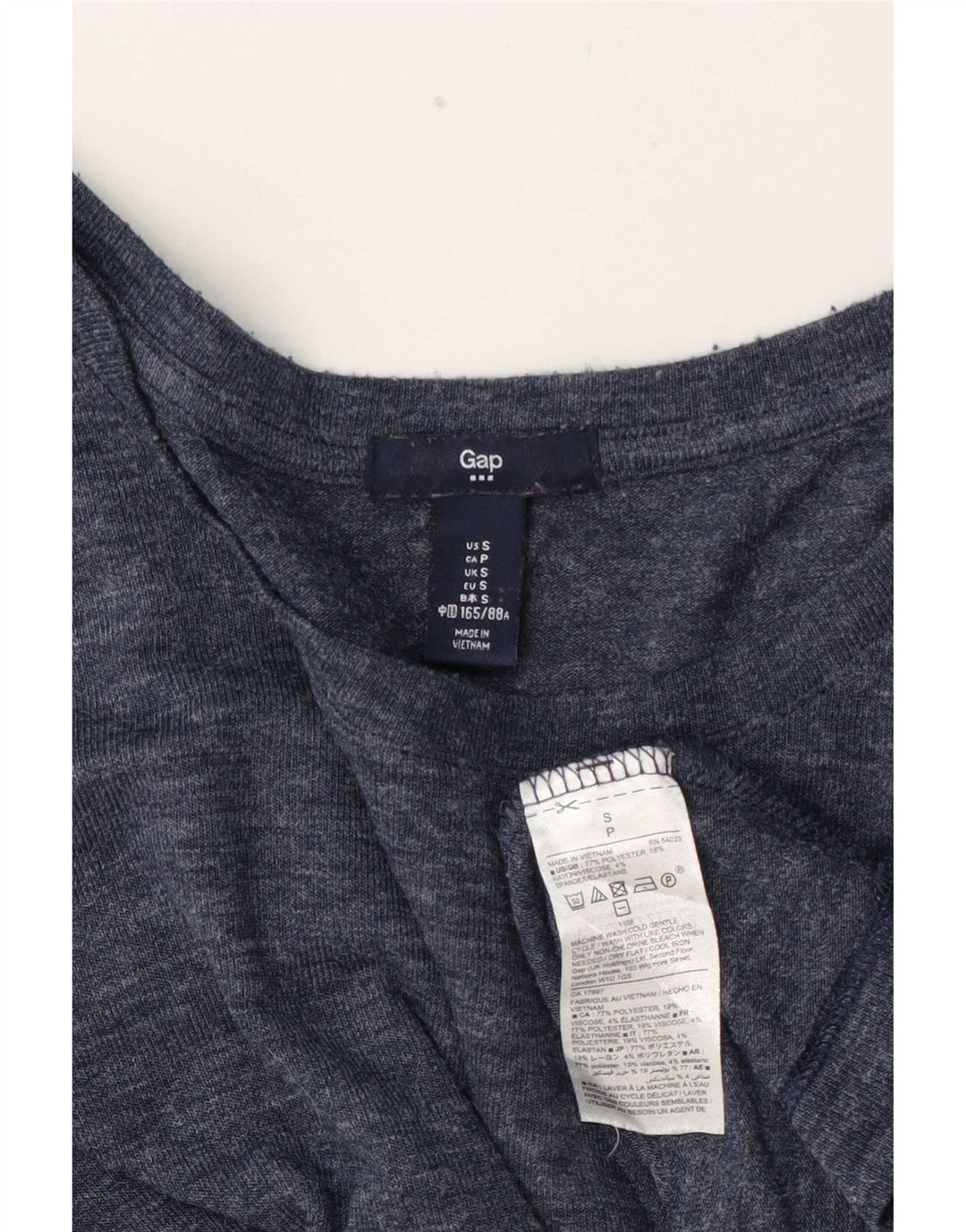 Gap Womens Oversized Top Langærmet UK 10 Small Navy Blue Polyester