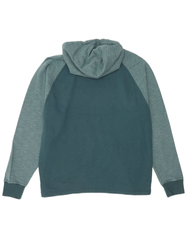 Champion Herre Regular Fit Hoodie Jumper Large Grøn Colourblock Bomuld