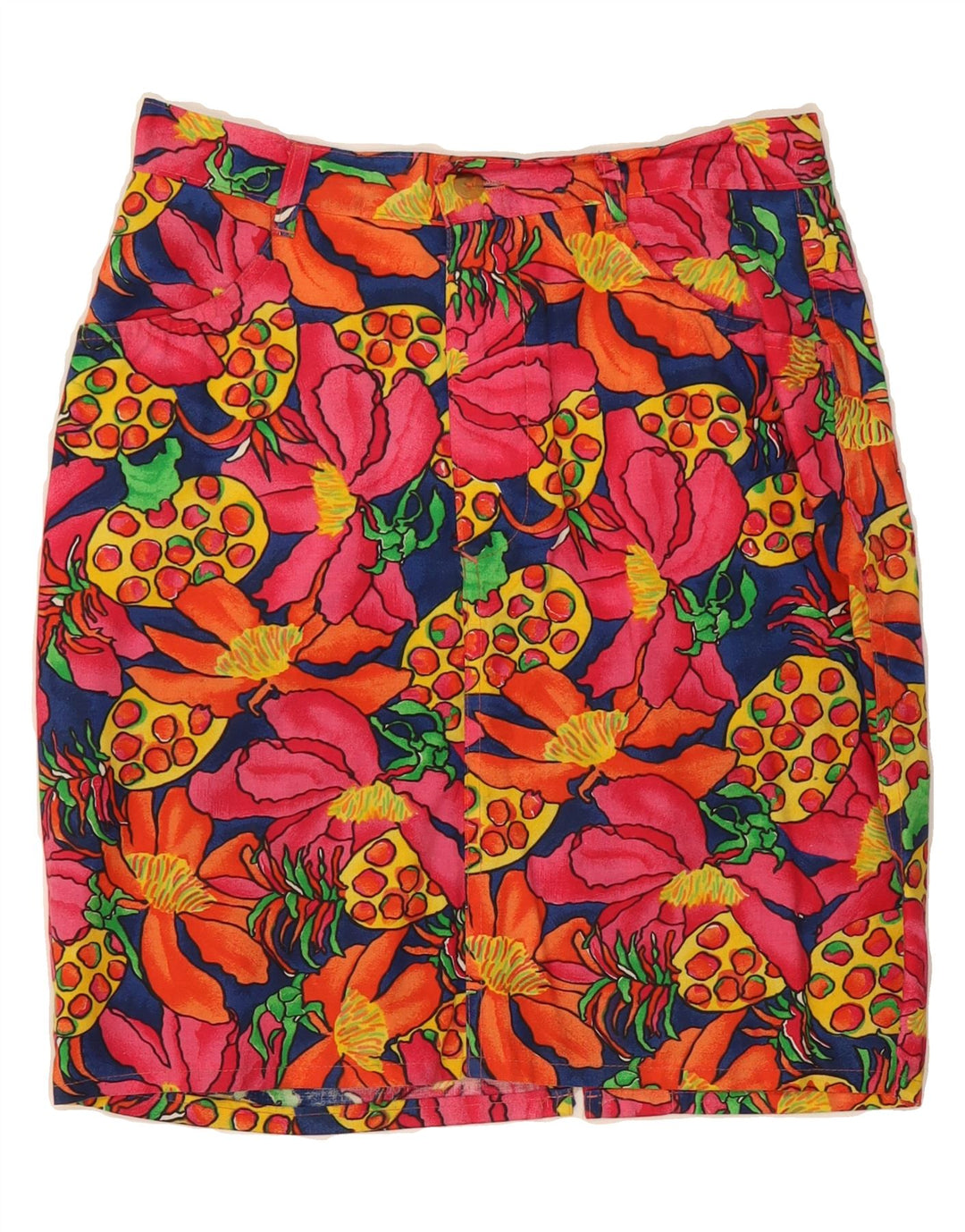 STEFANEL Womens Pencil Skirt IT 44 Medium W27  Multicoloured Floral Cotton Vintage Stefanel and Second-Hand Stefanel from Messina Hembry 