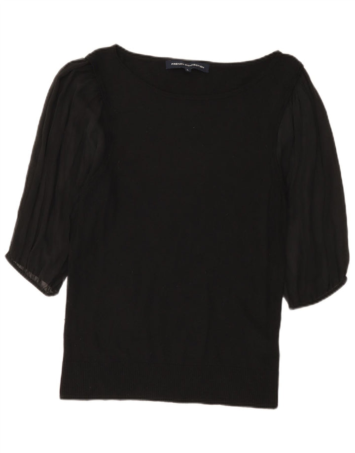 French Connection Dame Top 3/4 ærme UK 14 Stor Sort Viscose