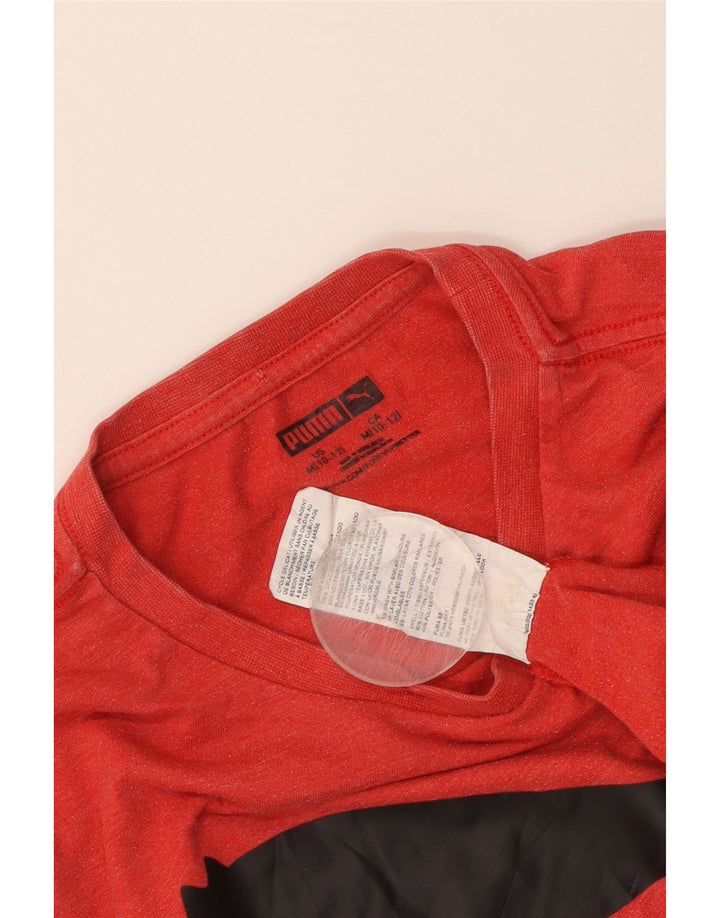Puma drenge grafisk t-shirt top 10-11 år medium rød bomuld