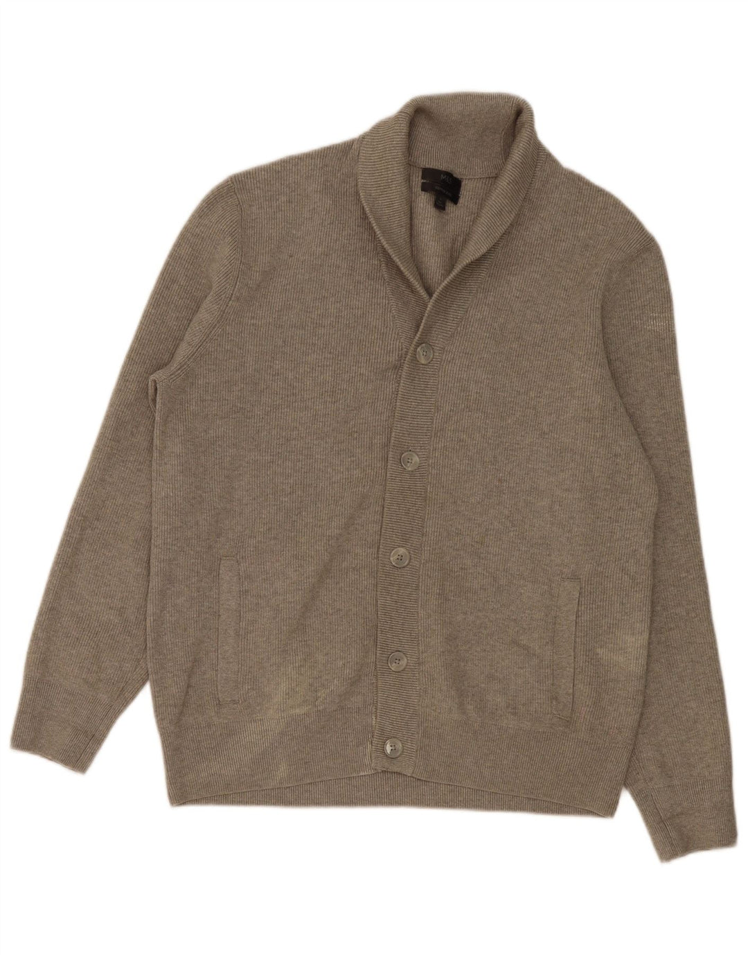 MARKS & SPENCER Cardigantrøje til mænd UK 44/46 XL Grå polyester