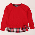 IZOD Womens Sweatshirt Jumper UK 14 Medium Red Check Cotton Vintage Izod and Second-Hand Izod from Messina Hembry 