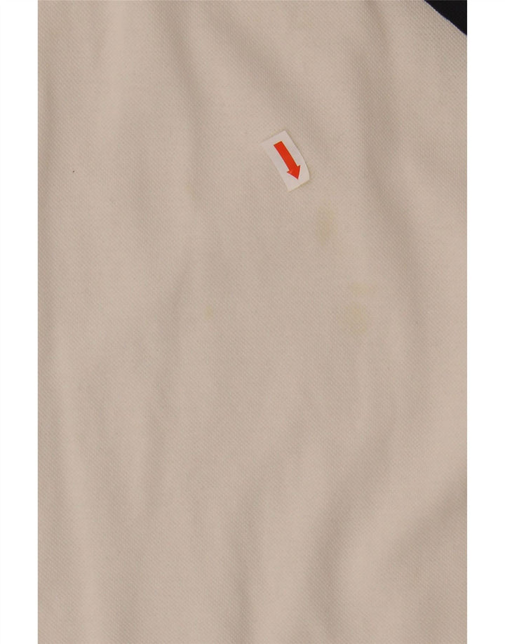 TOMMY HILFIGER Mens Regular Fit Polo Shirt Small White Striped Cotton