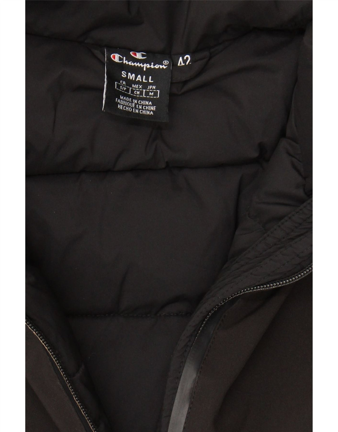 CHAMPION Womens Padded Coat UK 10 Small Black Polyester Vintage Champion and Second-Hand Champion from Messina Hembry 