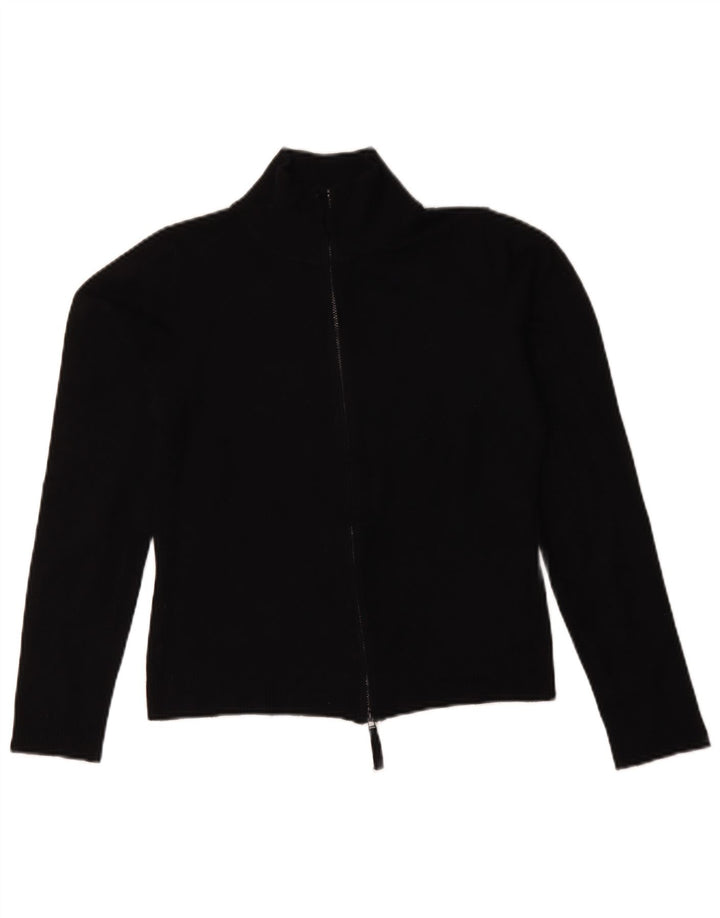 Zara Dame Cardigan Sweater UK 14 Large Black Rayon