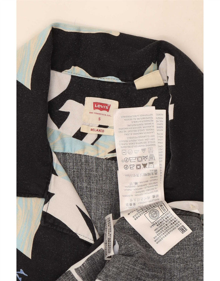 Levi's Herre afslappet kortærmet skjorte lille sort blomstret lycra
