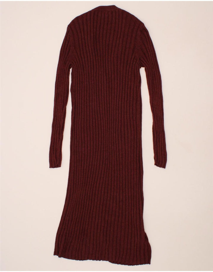 MOSSIMO Womens Longline Cardigan Sweater UK 10 Small Maroon Vintage Mossimo and Second-Hand Mossimo from Messina Hembry 