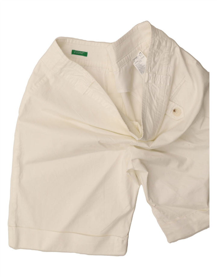 BENETTON Womens Chino Shorts IT 46 Large W34 White Cotton Vintage Benetton and Second-Hand Benetton from Messina Hembry 
