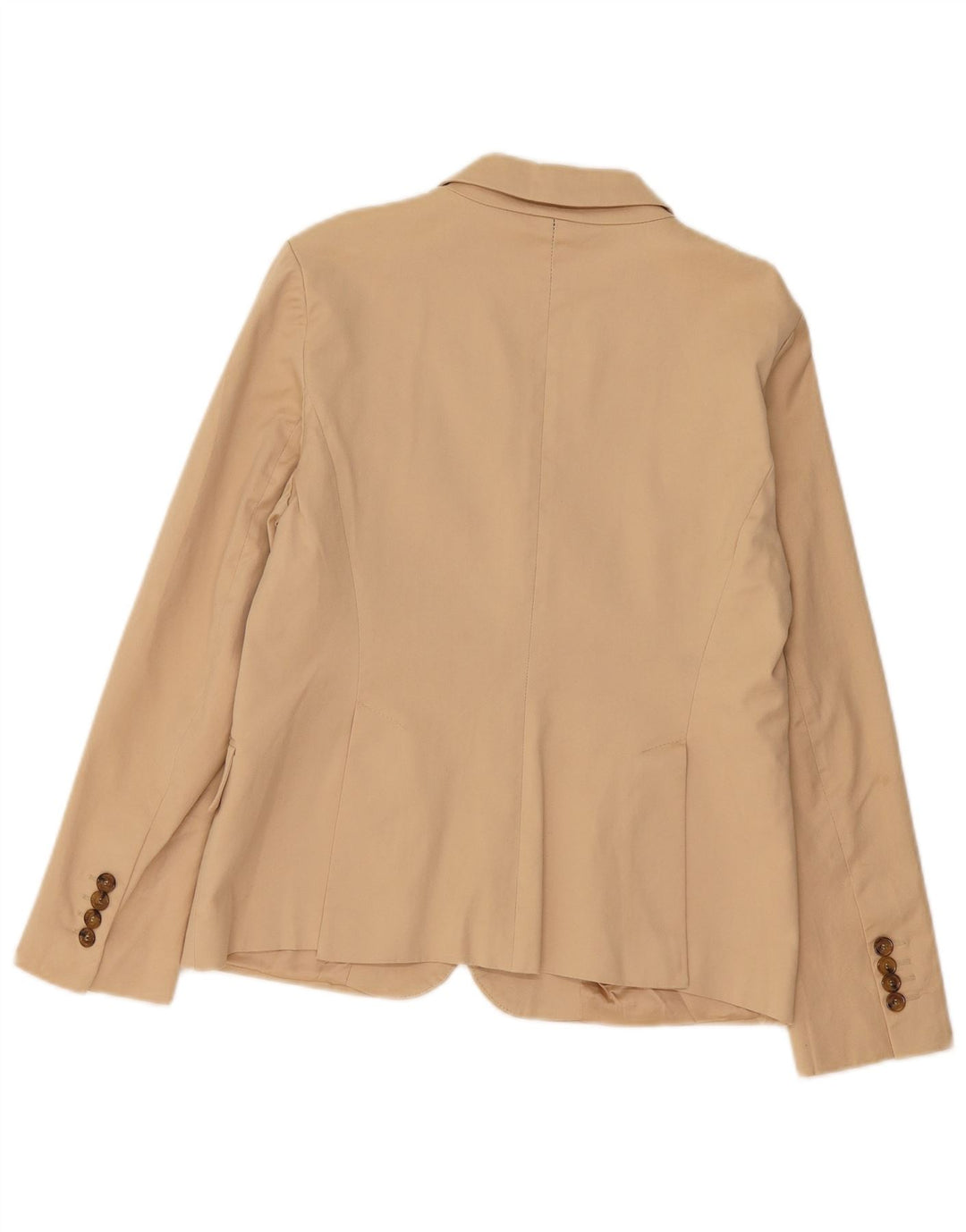ZARA Dame 2-knaps blazerjakke EU 42 Stor beige bomuld