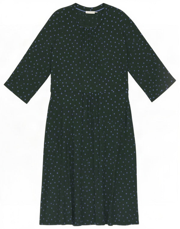 Boden Dame 3/4 ærmer A-Line Kjole UK 22 3XL Grøn Polka Dot Viscose