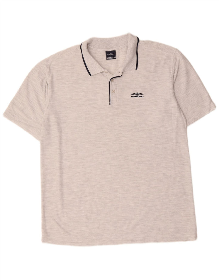 Umbro Herre poloshirt XL Gråstribet bomuld