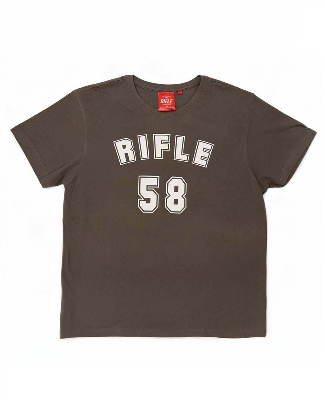 Rifle Herre Grafisk T-Shirt Top Stor Grå