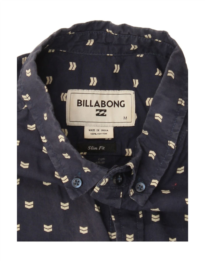 BILLABONG Herre Slim Fit kortærmet skjorte Mellem marineblå plettet bomuld