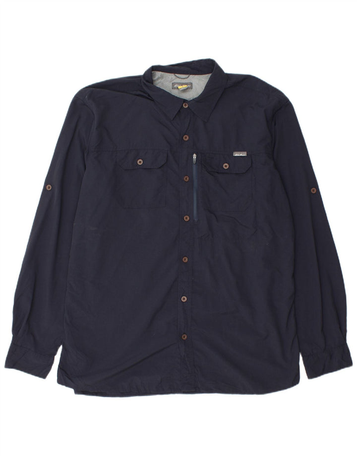 Eddie Bauer Rejseskjorte til mænd Stor marineblå nylon