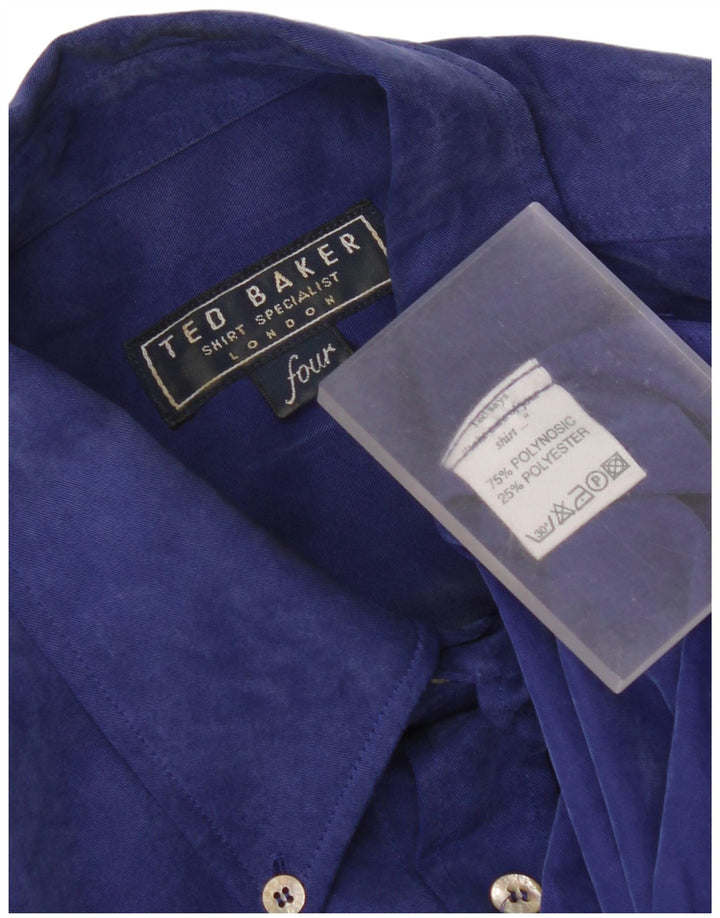 Ted Baker Herreskjorte str. 4 Large Blue Polynosic
