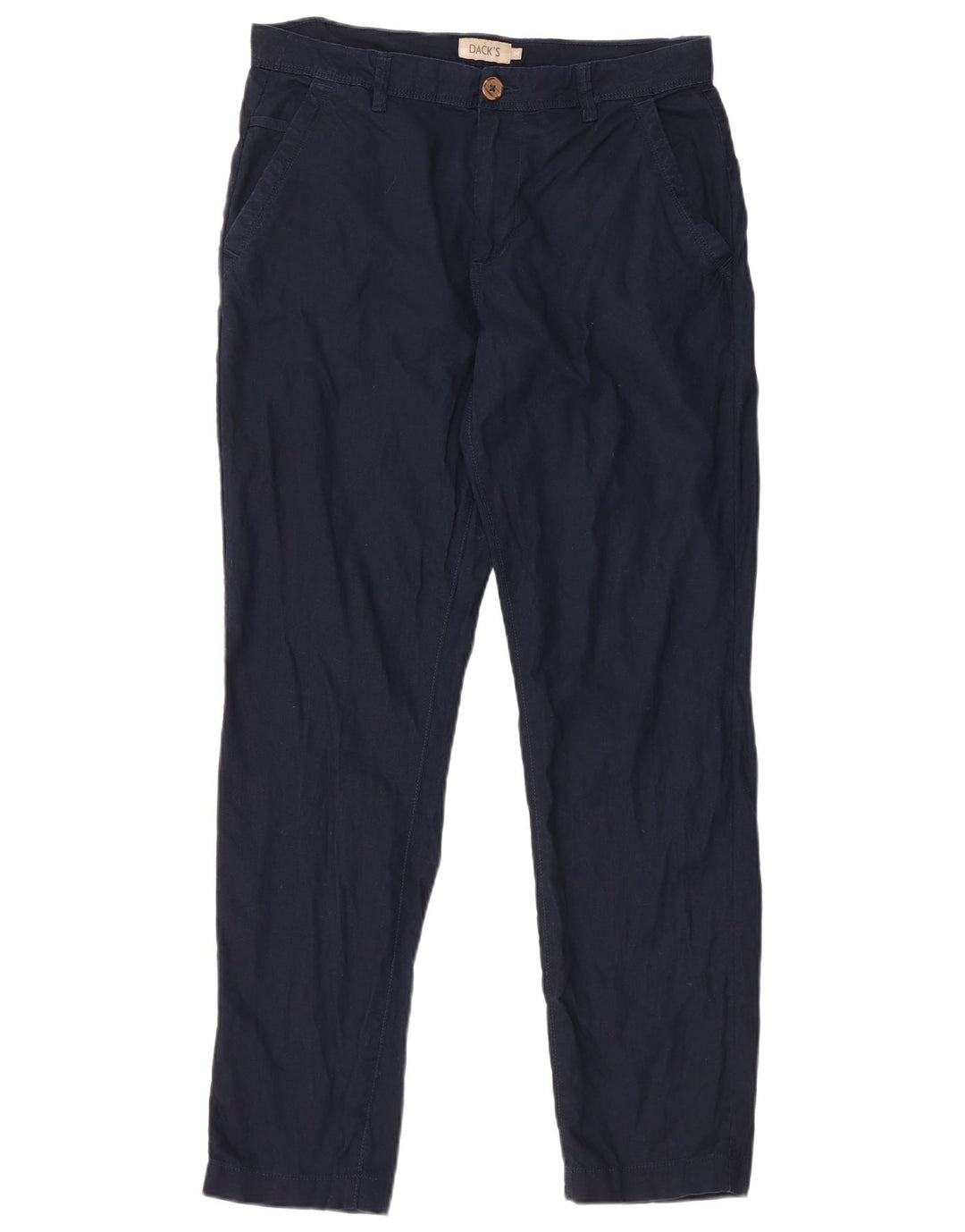 DAKS Herre Slim Chino Bukser Medium W32 L30 Navy Blue Linen