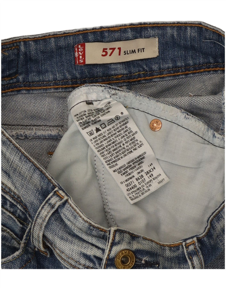 Levi's Dame 571 Slim Jeans W28 L34 Blå Bomuld